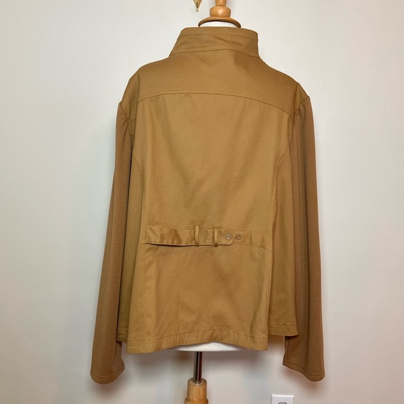 Suzanne Betro ‘Weekend’ Tan Lightweight Diagonal Zip Jacket, Size 3X - Picture 7 of 12